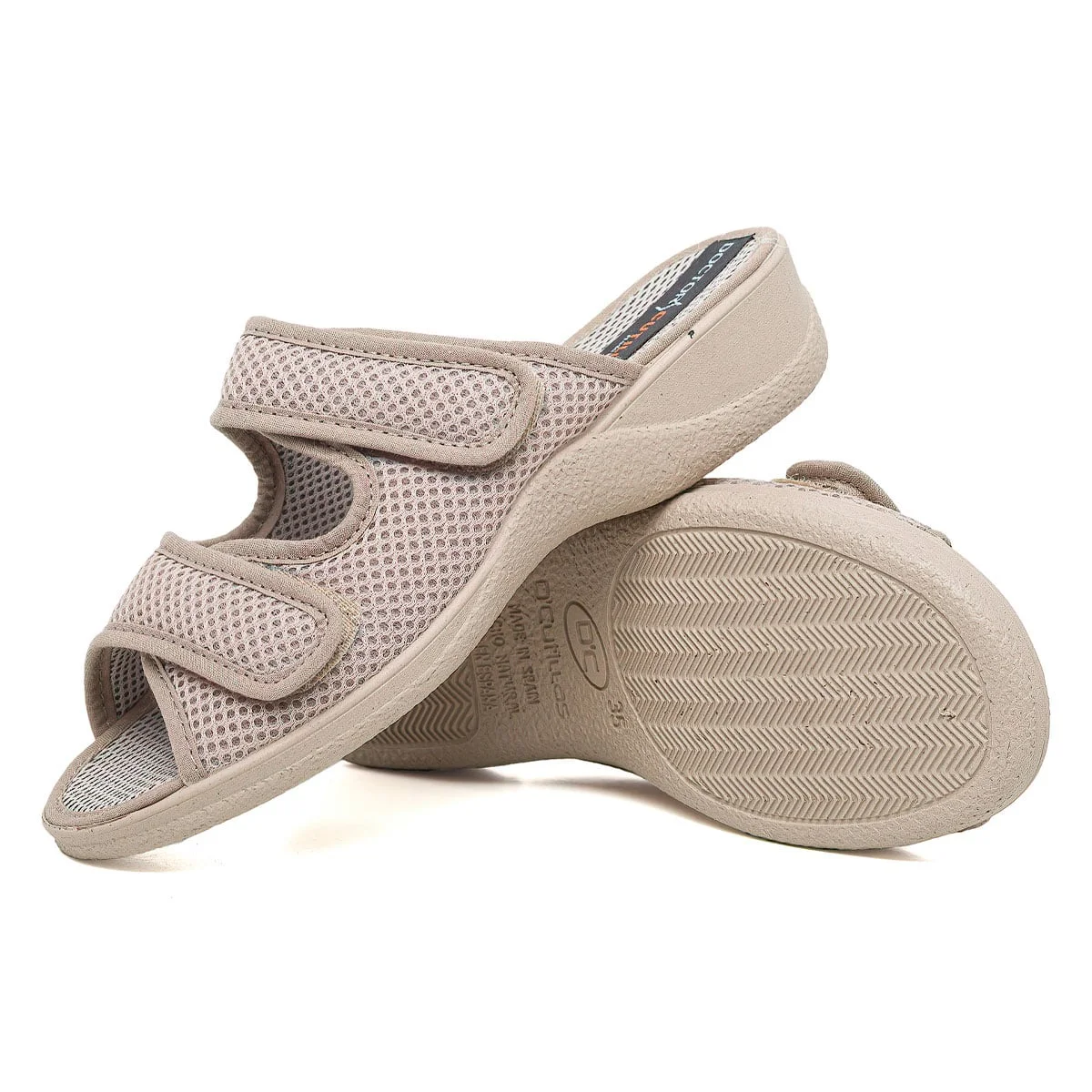 Zueco LEO velcros confort  beige - Imagen 5