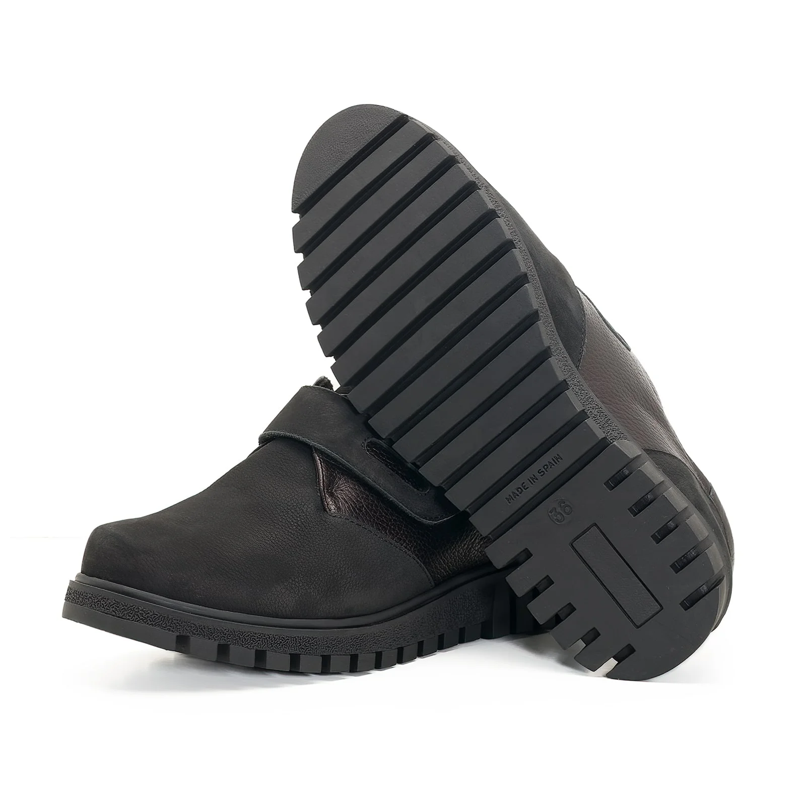 Blucher velcro RONDA negro Confort Class - Imagen 5