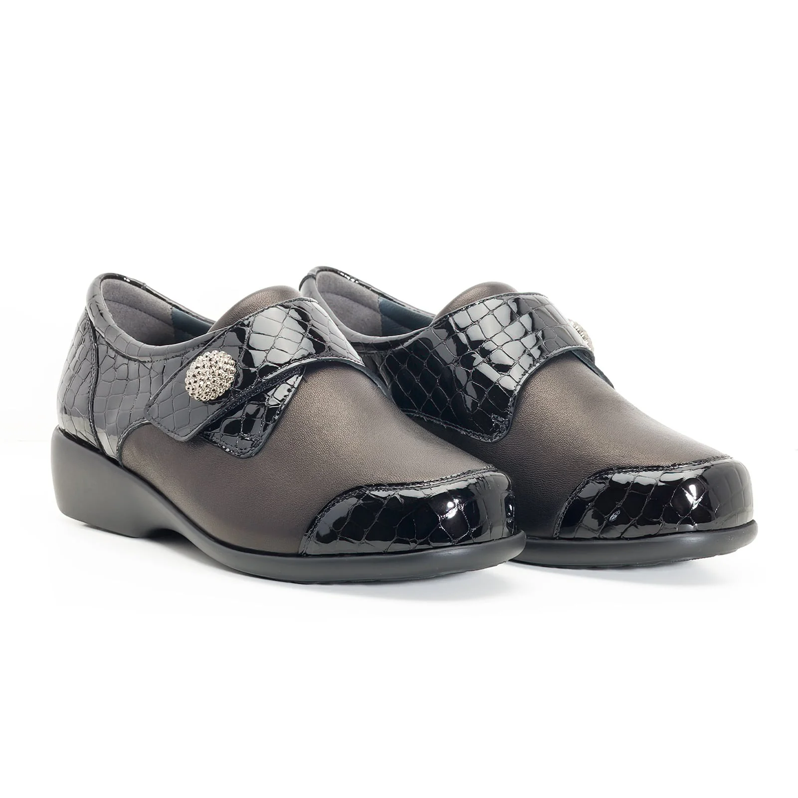 Blucher ALDARA negro piel elástica - Imagen 3