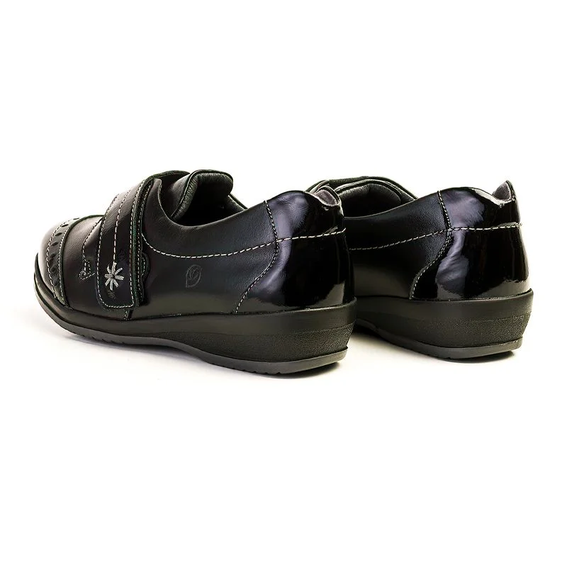 Zapatos de salón en piel suave y tacón medio Valeria's color negro