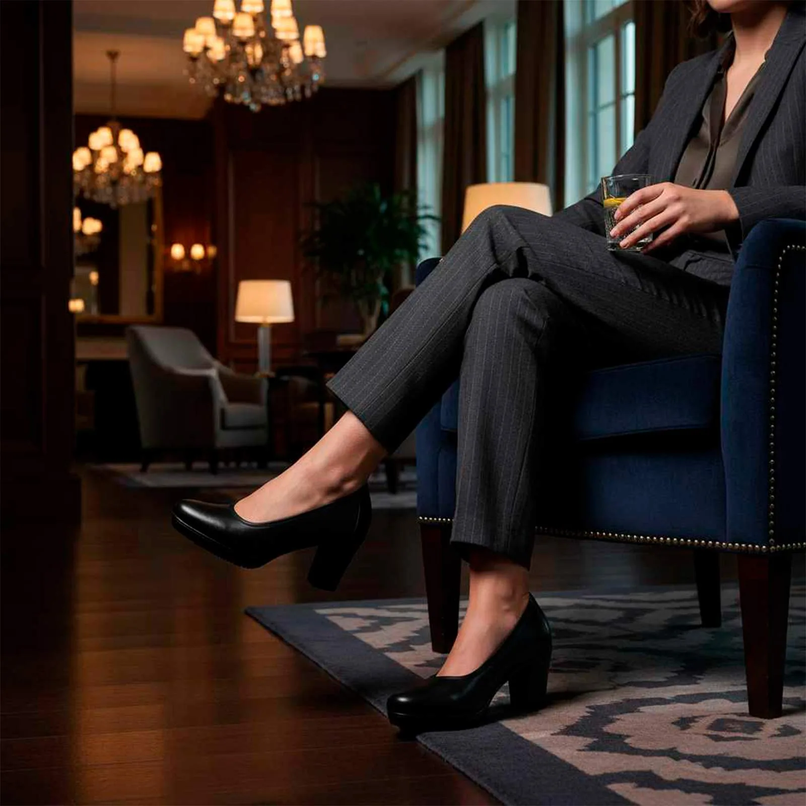 Salón NAVARRA piel negra - Imagen 2